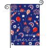 Bandera de Jardín para el Día de la Independencia Más Vendida de Amazon, Bandera Festiva Americana con Estampado de Estrellas y Rayas, Material de Lino, Bandera Decorativa para Exteriores