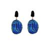 Pendientes de Aguja de Plata Color Azul Klein de Nicho Diseño Exagerado Celebridad de Internet Viento Frío Pendiente de Gota Moda Accesorios de Oreja de Gama Alta para Mujeres