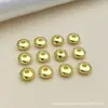 Cuentas Espaciadoras de Ábaco Rellenas de Oro de 18 Quilates, Color Duradero, Cuentas Redondas Perforadas Galvanizadas para Joyería Hecha a Mano DIY, Materiales para Pulseras y Collares
