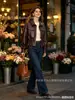 Moda feminina europeia e americana, popular no AliExpress, atacado, exclusivamente para comércio exterior e transfronteiriço, jaqueta de couro da moda com cordão na cintura em duas cores