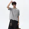 Camiseta de Malha Henley de Manga Curta Cor Sólida Estilo Old Money Retrô Gola Dupla Meio Aberta para Homens e Mulheres Verão Básico para o Dia a Dia