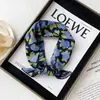 Lenço Quadrado Pequeno 58 Algodão Puro Azul Paisley Lenço de Seda Versátil Estampa Floral Lenço Fino para Pescoço Lenço para Mulheres Atacado