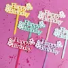 Estilo INS Corea del Sur Tarjeta de inserción para pastel de margarita Doble inserción acrílica para pastel Color dopamina Decoración para pastel
