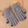 Guantes de Punto de Invierno para Hombres y Mujeres Cálidos Engrosados de Terciopelo Invierno al Aire Libre Equitación a Prueba de Frío a Prueba de Viento Pantalla Táctil Guantes de Lana