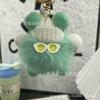 Lindo colgante de peluche con forma de bola de carbón de imitación de piel de conejo rex, joyería creativa, muñeco de dibujos animados, llavero para coche