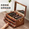 Caja de Joyería de Madera Maciza, Completamente Cerrable con Llave, Gran Capacidad, Caja de Almacenamiento de Joyería Multifuncional, Joyero, Regalo de Boda, Almacenamiento Tipo Cajón