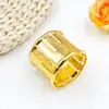 Anillo para Servilleta de Metal Sólido de Color Nuevo Transfronterizo Simple Hotel Hueco Tira Metálica Vertical Anillo para Servilleta Cilíndrico Venta al por Mayor