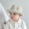 Sombrero para bebé para primavera y verano, sombrero de paja, sombrero de jazz elegante y sencillo para niños y niñas, versión coreana, adecuado para salir, sombrero de sol transpirable