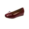 Zapatos Planos Estilo Ballet Francés con Aumento de Altura Mary Jane de Tacón Bajo para Mujer 2026 Otoño Nuevos Mocasines Pequeños de Piel
