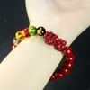 Pulseira Cinábrio Deus da Riqueza das Cinco Estradas Cristal Natural Areia Pixiu Pulseira Deus da Riqueza das Cinco Estradas para Homens e Mulheres Presente de Ano do Zodíaco