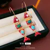 Brincos de Peixe com Gotejamento de Óleo Vintage para Mulheres, Tarraxas Únicas e Versáteis, Brincos Exagerados Retrô com Senso de Design, Estilo de Nicho