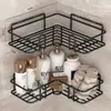 Estante de Almacenamiento para Baño, Estante de Almacenamiento de Hierro sin Taladro para Baño y Cocina, Estante de Almacenamiento para Lavabo Montado en Pared, Estante de Almacenamiento Triangular