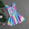 Traje de baño para niña de 3 a 8 años, infantil, de princesa, de una pieza, lindo, de sirena, para bebé, de edad pequeña y mediana, para jardín de niños, falda profesional para nadar