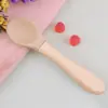 Cuchara de Madera con Mango de Silicona para Bebé al por Mayor Cuchara de Silicona para Niños Cuchara de Silicona de Grado Alimenticio para Bebé Cuchara para Alimentos Complementarios