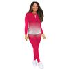 Otoño 2021 Amazon estación independiente AliExpress ropa de mujer europea y americana degradado pantalones de manga larga ropa para el hogar traje de dos piezas