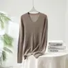 Suéter de Otoño e Invierno Cuello Redondo Perezoso 100% Cachemira Pura Tejido de Punto Cuello Bajo Delgado Apariencia Adelgazante Ajustado Prendas de Punto Base