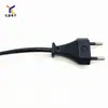 Directo de fábrica europeo 4.0mm enchufe redondo doble 2*0.75 cuadrado estándar europeo dos cilindros 8 colas cable de alimentación de 1.5 metros