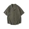 Camisa de manga corta con cuello de Lyocell Tencel, Nueva camisa de jacquard a rayas fina y moderna de verano, Disponible para dropshipping