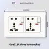 Panel de interruptor de luz de plástico blanco estilo británico de Hong Kong y Macao, enchufe de 13A con carga USB y carga rápida tipo C, panel de interruptor de luz estándar UK/US