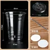 Copos descartáveis de plástico PET com tampa, diâmetro de 98 mm, adequados para bebidas geladas, iogurte, smoothies, Americano, chá com leite e sucos de frutas