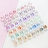 Cuentas de Vidrio Cúbicas Burbuja Agujero Recto Cuentas Cuentas DIY Joyería Hecha a Mano Aretes con Cuentas Material de Accesorios