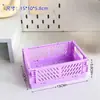Caixa de Armazenamento Dobrável Multifuncional para Bagunça de Cozinha Cesta de Armazenamento Portátil Multicor Lixeira Organizadora de Lanches para Mesa