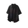 Camisa Masculina de Manga Curta com Padrão Espinha de Peixe Americana Verão Tendência Marca Solta Casual Vibe de Luxo Camisa Casaco Cool para Casal