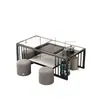 Mesa de centro de losa de roca mesa de café pequeña simple para apartamento pequeño mesa de té pequeña sala de estar mesa de preparación de té integrada totalmente automática mesa de café Gongfu