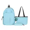 Mochila de Viaje de Gran Capacidad Color Sólido Simple Ligera Estilo Coreano Ins Versátil para Campus Estudiantes de Secundaria Preparatoria Universidad