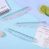 Regla de Dibujo de Rana de Dibujos Animados con Doble Línea Ondulada, Regla Curva, Regla Multifuncional con Escala de 15 cm