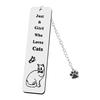 Nuevo Marcapáginas Grabado de Acero Inoxidable Transfronterizo Gato Creativo Personalidad Tendencia Lindo Dibujo Animado Animal Accesorios Regalo