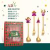 Conjunto de talheres de Natal em aço inoxidável para presente em caixa, com colher, garfo, colher de sobremesa criativa, colher de café, garfo de frutas, árvore de Natal