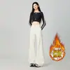 26 Jeans Ligeramente Acampanados Negros y Grises Otoño/Invierno para Mujer, Nuevos Pantalones Acampanados Adelgazantes de Cintura Alta para Mujeres Petites