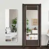 Espejo de cuerpo entero detrás de la puerta, espejo de tocador de pared, espejo de vestidor de pie montado en la pared del dormitorio del hogar