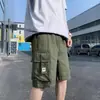 Pantalones cortos cargo multibolsillos transfronterizos para hombre, estilo Hong Kong de verano, marca de tendencia ins, pantalones casuales holgados, shorts elegantes para hombre