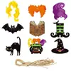 Etiquetas de decoración para fiestas de Halloween de productos nuevos transfronterizos, etiquetas y adornos de calabaza bruja para decoración de ambiente de Halloween