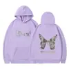 Sudaderas con Capucha Americanas Nuevas Transfronterizas Europeas y Americanas para Hombres y Mujeres Parejas Hip-Hop Sudaderas de Mariposa Chaquetas de Calle Tops