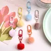 Chaveiro de Pingente Criativo Fofo Bola de Pelúcia Acessório DIY com Anel de Conexão Giratório Decoração Versátil para Bolsa