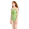 Traje de baño profesional de competición para mujer, modelo nuevo 2026 con estampado de mariposa del bosque, de una sola pieza, corte ligeramente cuadrado, adelgazante, traje de baño fresco y elegante para mujer