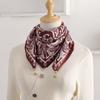 Nueva bufanda cuadrada de terciopelo de algodón con protección para el cuello, bufanda pequeña con hebilla magnética para mujer, bufanda estampada de primavera, otoño e invierno, cálida y a la moda.