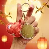 Novo chaveiro em formato de bolo da lua de ouro puro 999, um presente perfeito para o Festival do Meio Outono, disponível para atacado