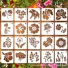Template de Pintura Oca de Flores Silvestres e Grama Selvagem da Amazônia Ilustração Criativa para Ensino Lixa e Estêncil DIY Quadro Molde para Pintura de Parede