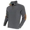 Sudadera de manga larga para hombre, estilo casual deportivo de moda vaquera occidental, con cuello alto acanalado jacquard, estilo otoño e invierno americano, estilo retro americano