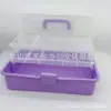 Caja de almacenamiento de tres capas, semitransparente, plegable, 671, color sólido, caja de herramientas, medicina, arte de uñas, juguete, pintura artística, goo, tarjeta, almacenamiento