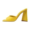 Sandalias Cuadradas Abiertas sin Cierre Estilo Europeo y Americano para Mujer, Sandalias de Verano para Exteriores Transparentes con Tacón Grueso, Talla 46 Talla Grande Tacones Altos Transfronterizos