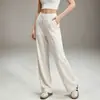 Pantalones de Yoga Rectos Fluidos para Mujer Alta Elasticidad Transpirables Aptos para la Piel Pantalones Deportivos Sueltos Adelgazantes Casuales para Exterior Fitness Pantalones Largos