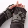 Guantes de Lana Sin Dedos Cabeza de Conejo G-6 Transfronterizos Otoño e Invierno Nuevos Calientes para Escribir Moda Mangas para Brazos para Hombres y Mujeres Mangas Tejidas