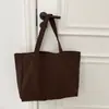 Bolsa de Lona Lisa, Grande Capacidade, Simples de Viagem com Estampa de Letras, Bolsa de Ombro Universal para Yoga, Tote Estilo Ins, Bolsa para Livros de Estudante para Homens e Mulheres
