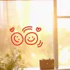 Ins Estilo Nórdico Cara Sonriente Buena Suerte Puerta de Cristal Ventana Espejo de Maquillaje Armario Creativo Puerta Pared Decoración Pegatina Pintura