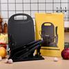 Porta cuchillos de acero inoxidable, tabla de cortar, cuchillo negro, 7 piezas, caja de color, cuchillo de cocina, caja de regalo, cuchillo de cocina pequeño negro, cuchillo multiusos